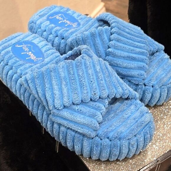 Free People Ibiza Terry Slide Sandal- Blue - Picture 7 of 10